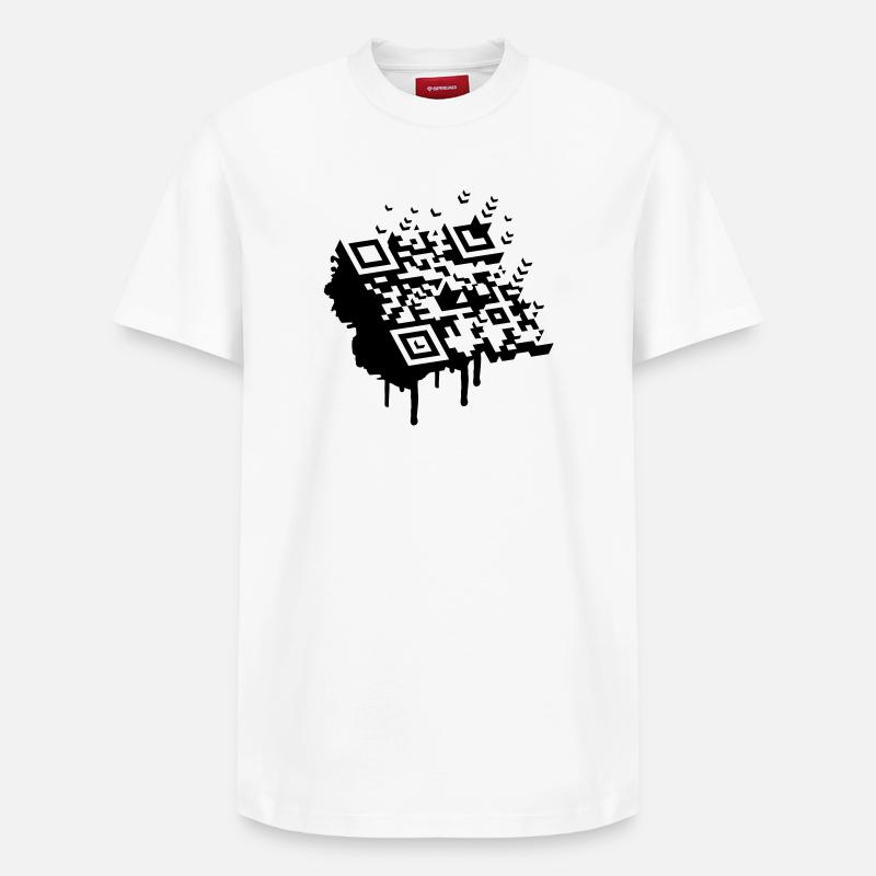 3D Barcode als Graffiti - Relaxed Unisex Supima Cotton T-Shirt – von SPREAD - Weiß