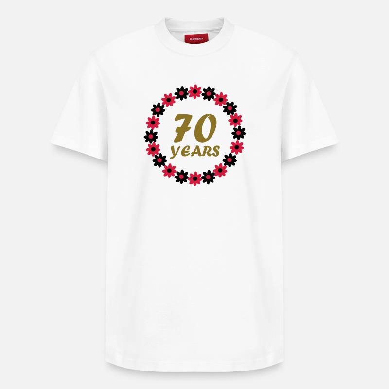 70 ans - T-shirt unisexe décontracté en coton Supima – de SPREAD - blanc
