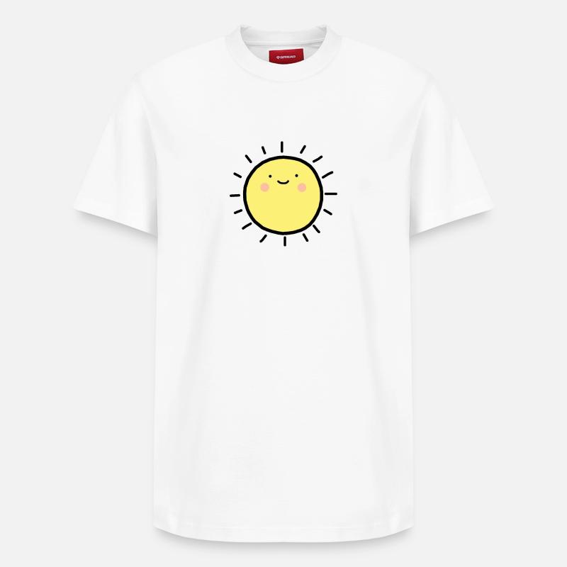 Sun smiley heureux - T-shirt unisexe décontracté en coton Supima – de SPREAD - blanc