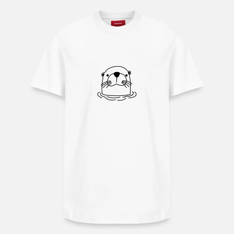 Biber Otter Waldbewohner Waldtier - Relaxed Unisex Supima Cotton T-Shirt – von SPREAD - Weiß
