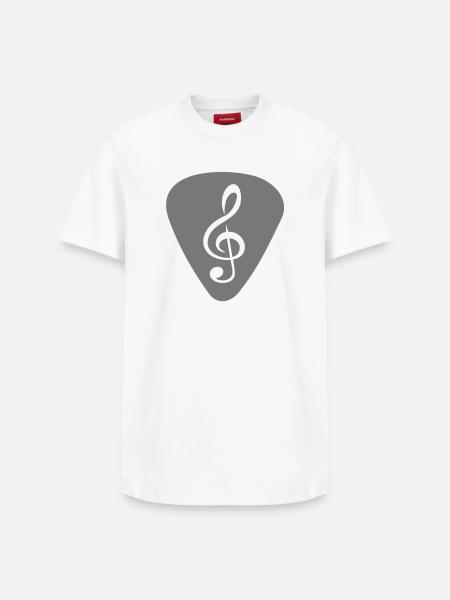 plektrum_notenschluessel - Relaxed Unisex Supima Cotton T-Shirt – by SPREAD - white