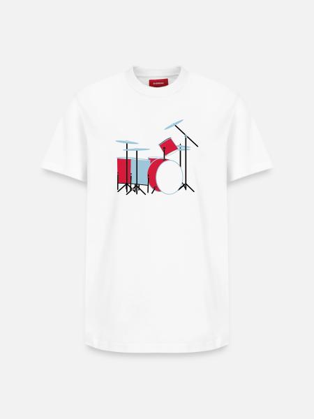 coloured_drums - Relaxed Unisex Supima Cotton T-Shirt – von SPREAD - Weiß