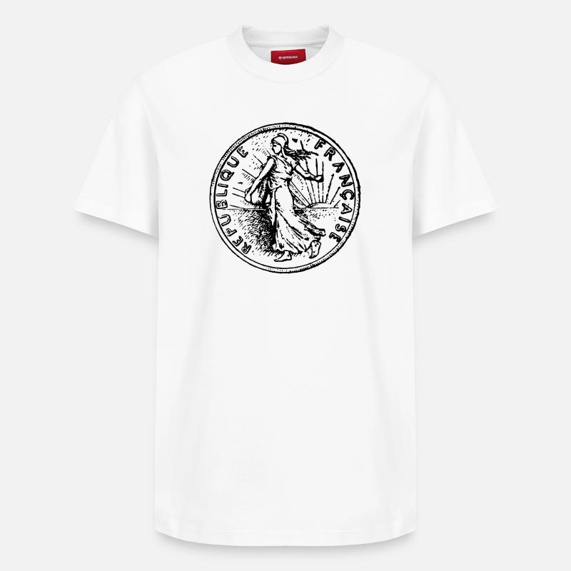 franc - T-shirt unisexe décontracté en coton Supima – de SPREAD - blanc