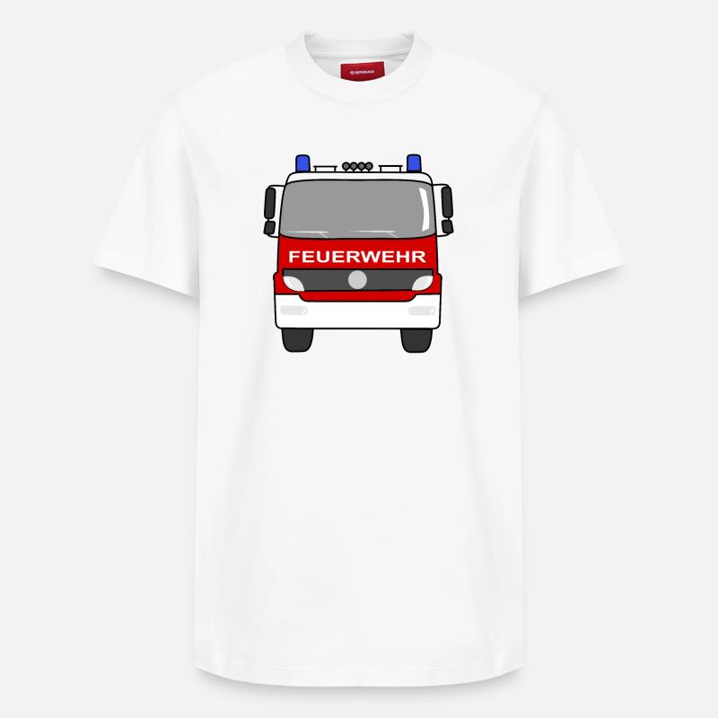 Fire Engine - Relaxed Unisex Supima Cotton T-Shirt – by SPREAD - white