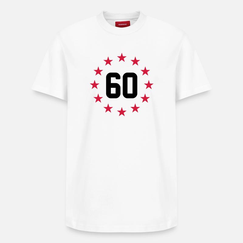 60 ans - T-shirt unisexe décontracté en coton Supima – de SPREAD - blanc