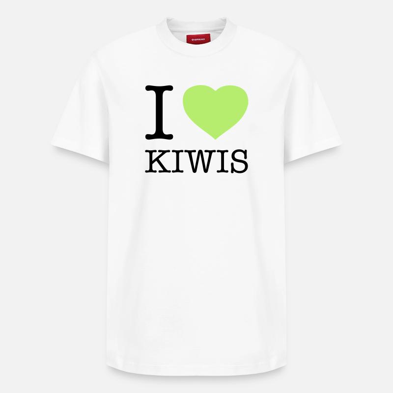J’AIME LES KIWIS Kiwi - T-shirt unisexe décontracté en coton Supima – de SPREAD - blanc