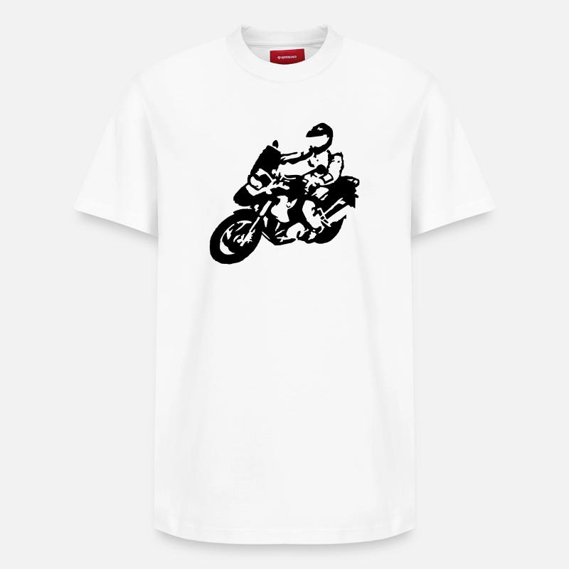 BIKER1200gsfahrer - Relaxed Unisex Supima Cotton T-Shirt – by SPREAD - white