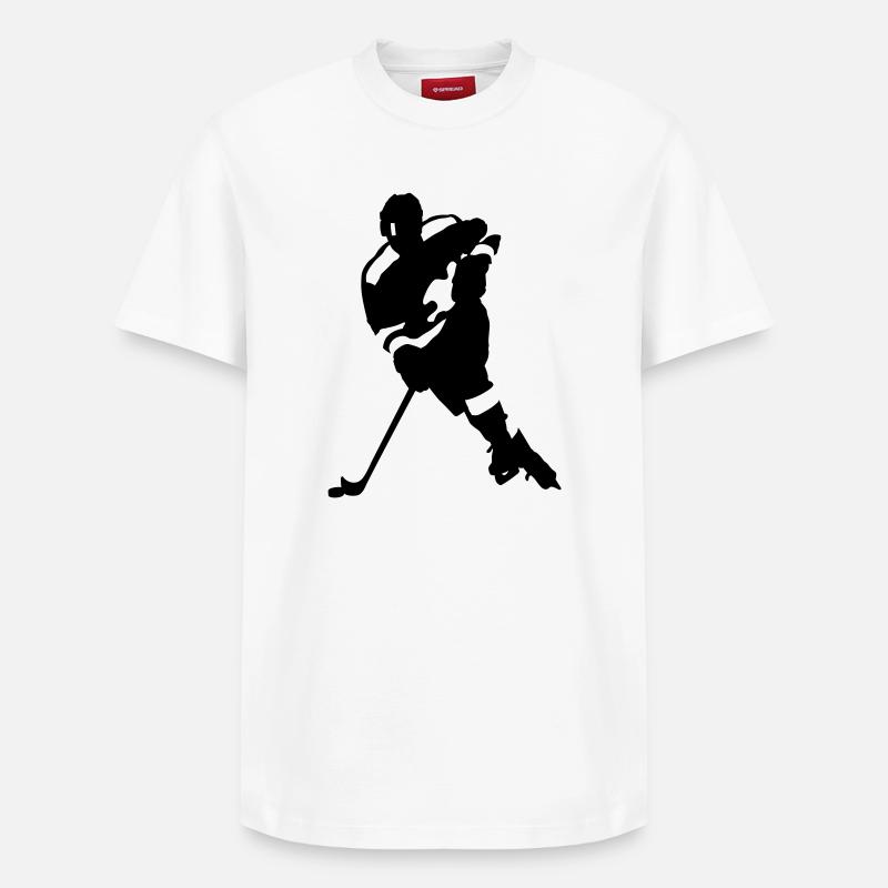 eishockey_1 - T-shirt unisexe décontracté en coton Supima – de SPREAD - blanc