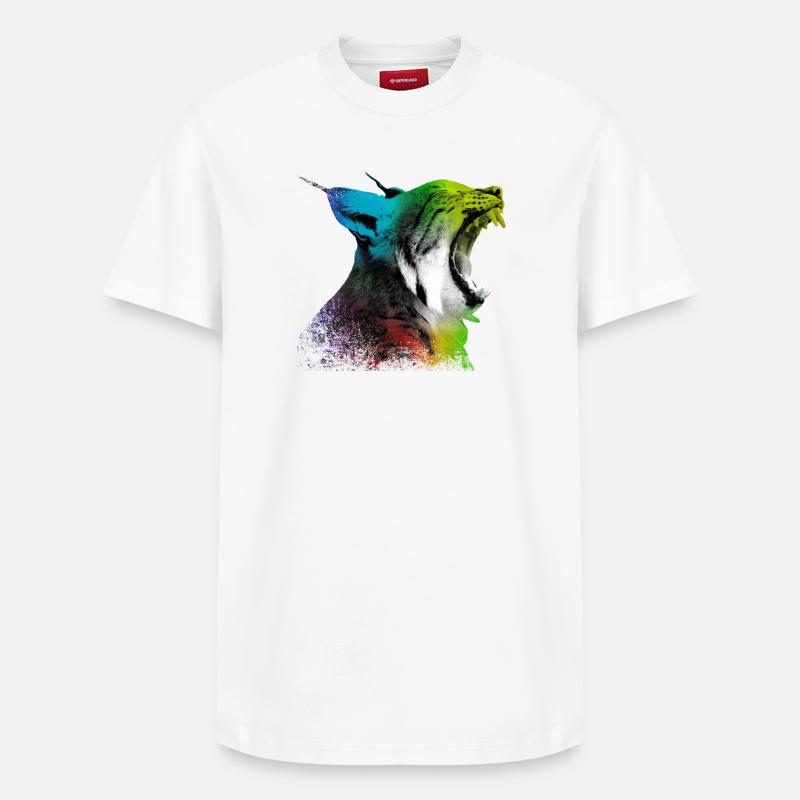 Lynx béant - T-shirt unisexe décontracté en coton Supima – de SPREAD - blanc