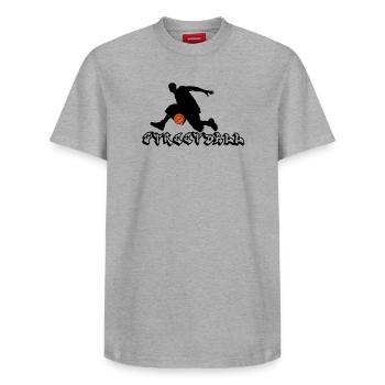 basketball_2 - T-shirt unisexe décontracté en coton Supima – de SPREAD - blanc - Devant - AI Model Female 172 dark (172cm) & AI Model Male 185 dark (185cm)