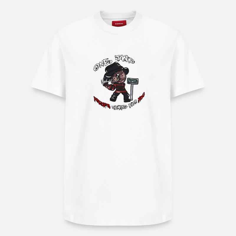 Le cadeau d'Halloween de Freddy - T-shirt unisexe décontracté en coton Supima – de SPREAD - blanc