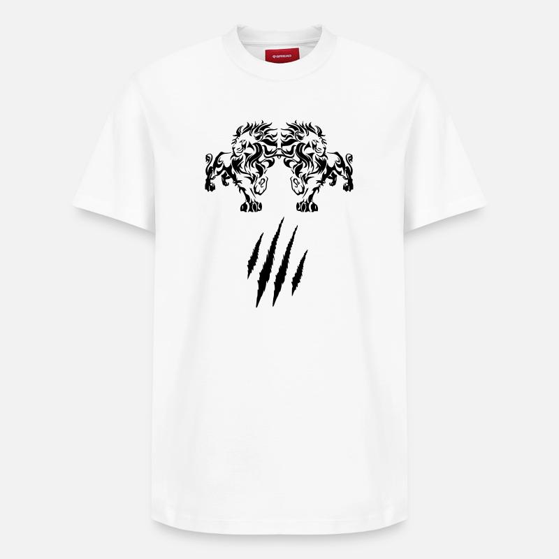 Lion - T-shirt unisexe décontracté en coton Supima – de SPREAD - blanc