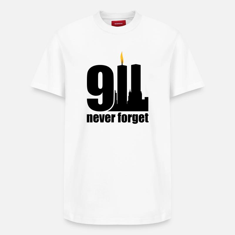 never forget 9/11 - T-shirt unisexe décontracté en coton Supima – de SPREAD - blanc
