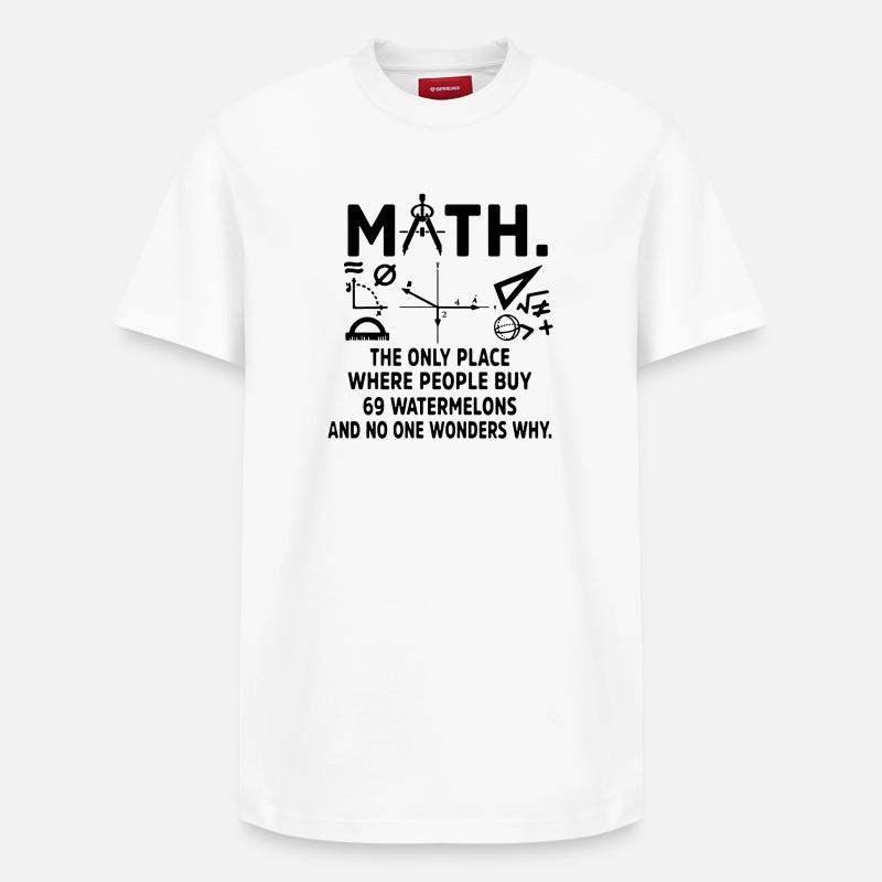 Chemise de professeur de mathématiques - T-shirt unisexe décontracté en coton Supima – de SPREAD - blanc