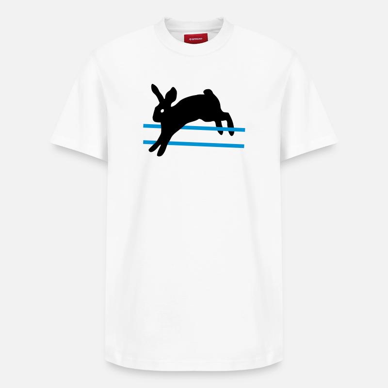 Un lapin sautant - T-shirt unisexe décontracté en coton Supima – de SPREAD - blanc