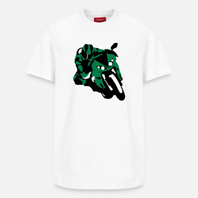 Motorrad - Relaxed Unisex Supima Cotton T-Shirt – von SPREAD - Weiß
