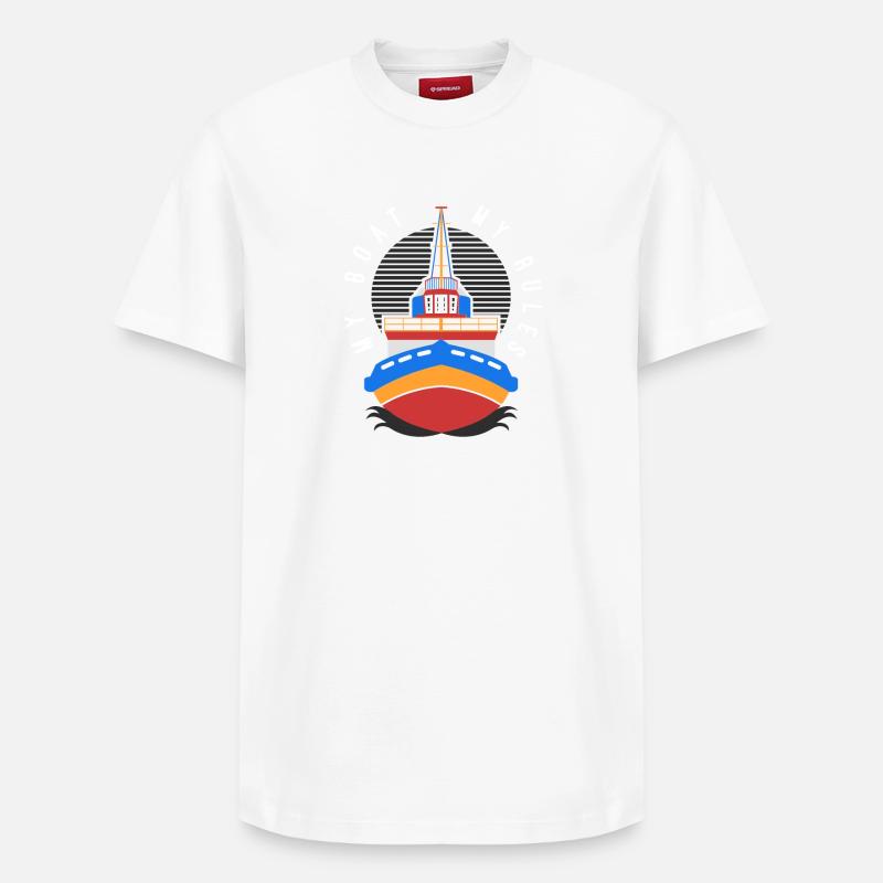 BATEAU: mon bateau mes règles - T-shirt unisexe décontracté en coton Supima – de SPREAD - blanc