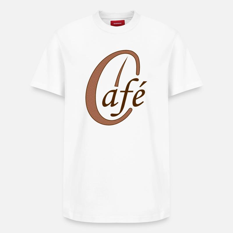Kaffeebohne Café Kaffee - Relaxed Unisex Supima Cotton T-Shirt – von SPREAD - Weiß