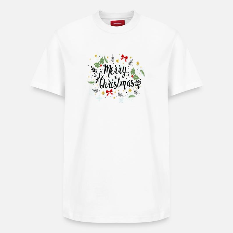 Joyeux Noël - Joyeux Noël - T-shirt unisexe décontracté en coton Supima – de SPREAD - blanc