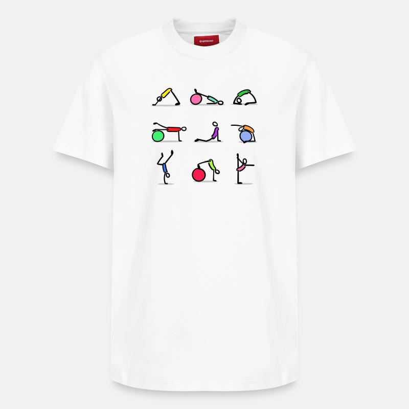 Exercices Pilates Entraînement physique - T-shirt unisexe décontracté en coton Supima – de SPREAD - blanc