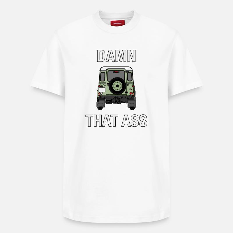 Defender - Damn That Ass - T-shirt unisexe décontracté en coton Supima – de SPREAD - blanc
