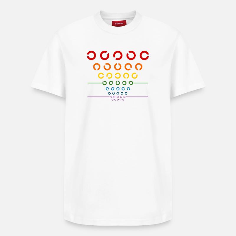 Rainbow Visual Test - Relaxed Unisex Supima Cotton T-Shirt – by SPREAD - white