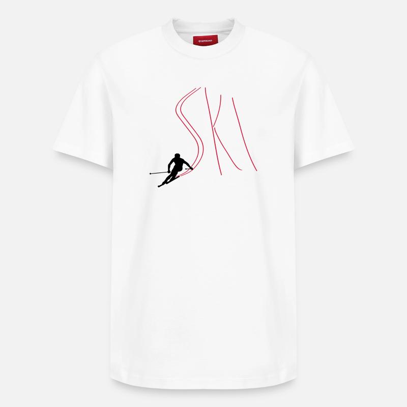 Ski - Relaxed Unisex Supima Cotton T-Shirt – von SPREAD - Weiß