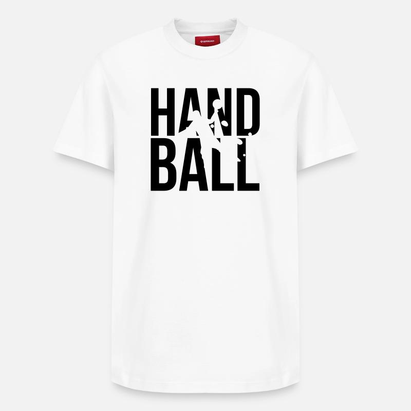 handball handbal - Relaxed Unisex Supima Cotton T-Shirt – von SPREAD - Weiß