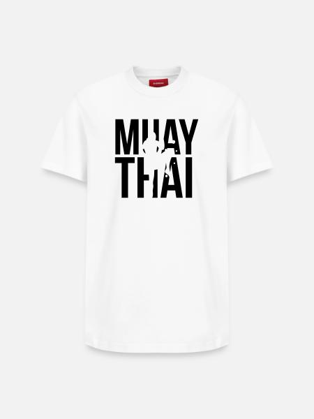 muay thai - Relaxed Unisex Supima Cotton T-Shirt – by SPREAD - white