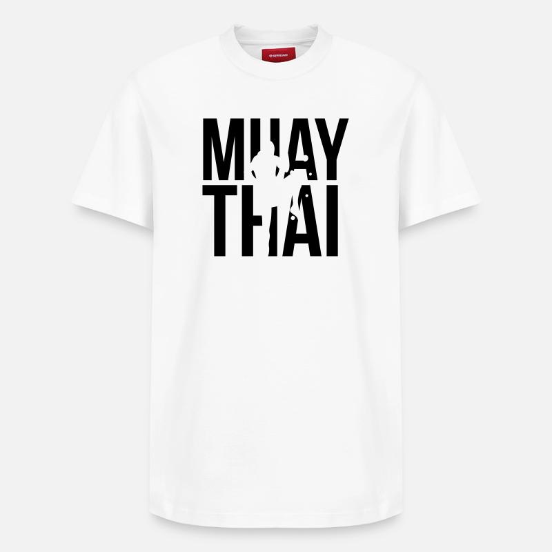 muay thai - Relaxed Unisex Supima Cotton T-Shirt – by SPREAD - white