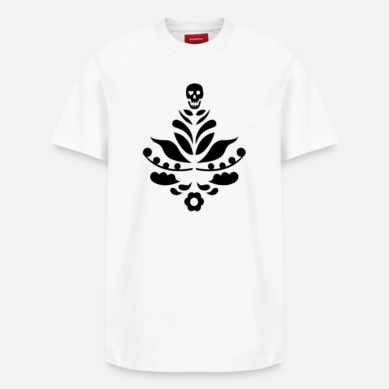 Kurbits & crâne noir - T-shirt unisexe décontracté en coton Supima – de SPREAD - blanc