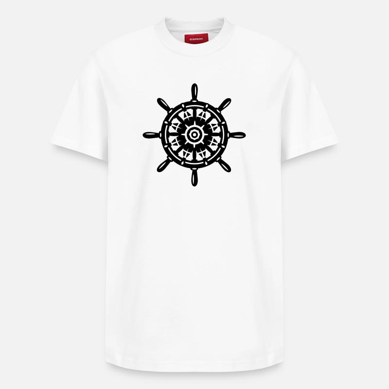 Une roue de bateau - T-shirt unisexe décontracté en coton Supima – de SPREAD - blanc