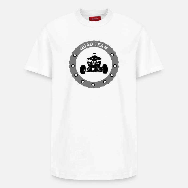 quad team - T-shirt unisexe décontracté en coton Supima – de SPREAD - blanc