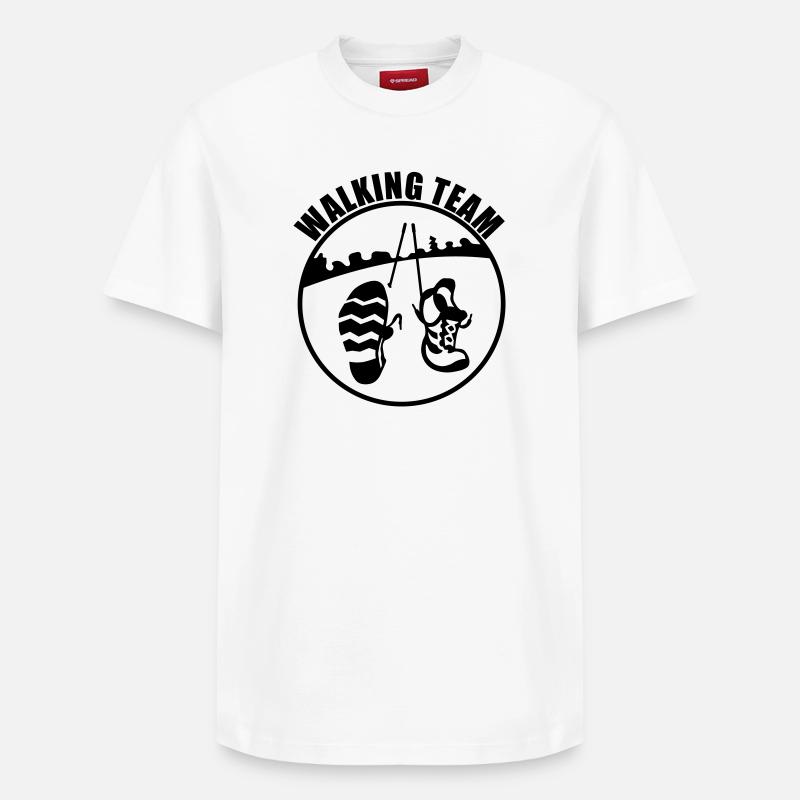 walking team - T-shirt unisexe décontracté en coton Supima – de SPREAD - blanc