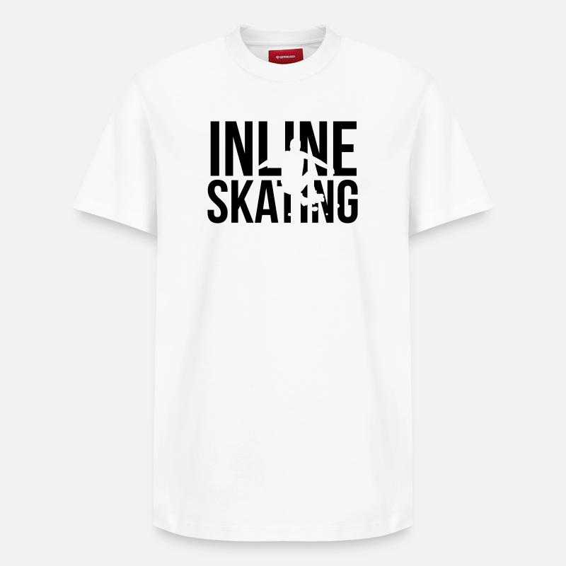 inline skating - Relaxed Unisex Supima Cotton T-Shirt – by SPREAD - white