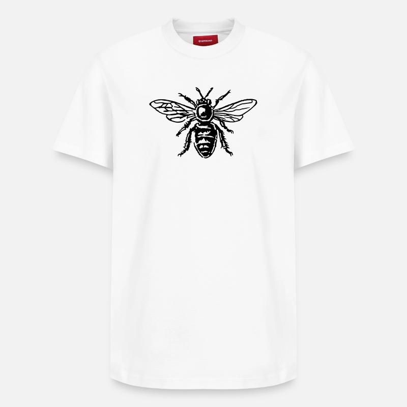 Biene - Relaxed Unisex Supima Cotton T-Shirt – von SPREAD - Weiß