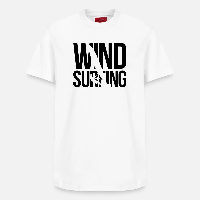 Windsurfen windsurfing - Relaxed Unisex Supima Cotton T-Shirt – von SPREAD - Weiß