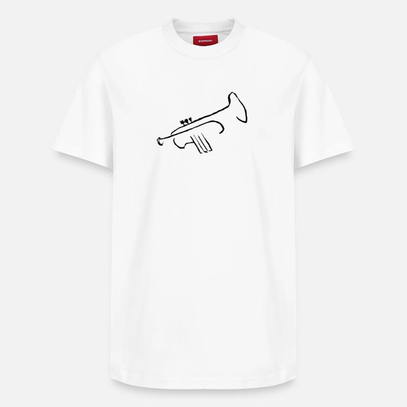 Trompete - Relaxed Unisex Supima Cotton T-Shirt – von SPREAD - Weiß