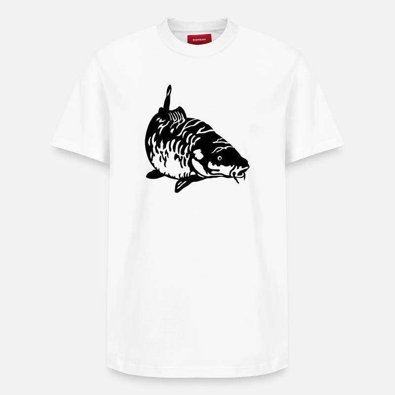 Karpfen - Relaxed Unisex Supima Cotton T-Shirt – von SPREAD - Weiß