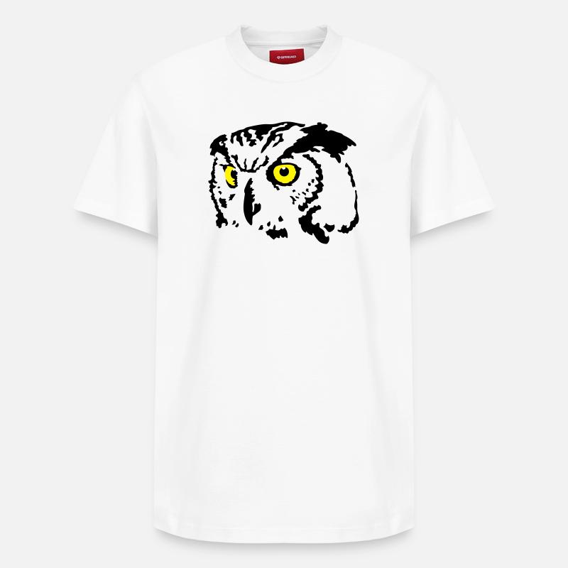 Eule - Relaxed Unisex Supima Cotton T-Shirt – von SPREAD - Weiß