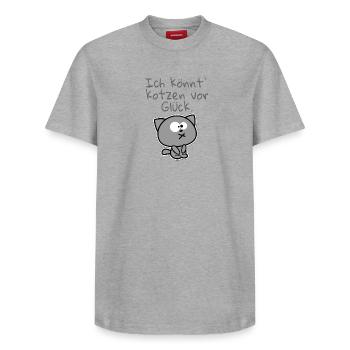 Je ne peux vomir de bonheur. VERS.1 - T-shirt unisexe décontracté en coton Supima – de SPREAD - blanc - Devant - AI Model Female 172 dark (172cm) & AI Model Male 185 dark (185cm)