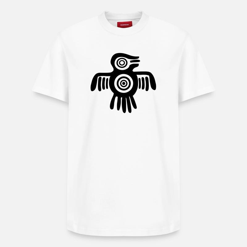 Oiseau aztèque - T-shirt unisexe décontracté en coton Supima – de SPREAD - blanc