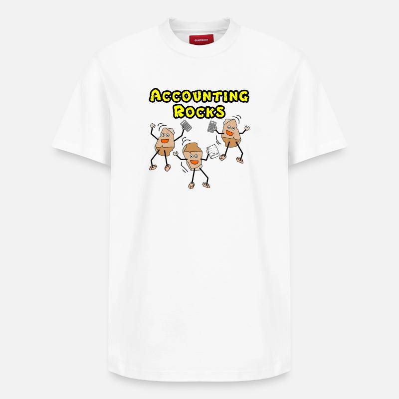 Comptabilité Rocks - T-shirt unisexe décontracté en coton Supima – de SPREAD - blanc