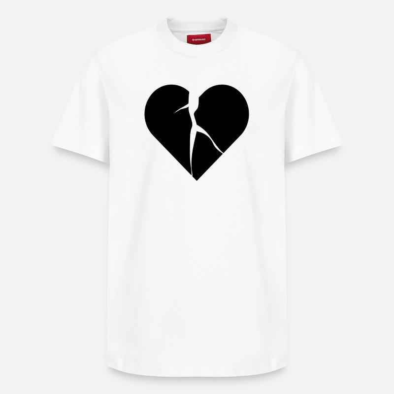 heart broken lovesick - Relaxed Unisex Supima Cotton T-Shirt – von SPREAD - Weiß