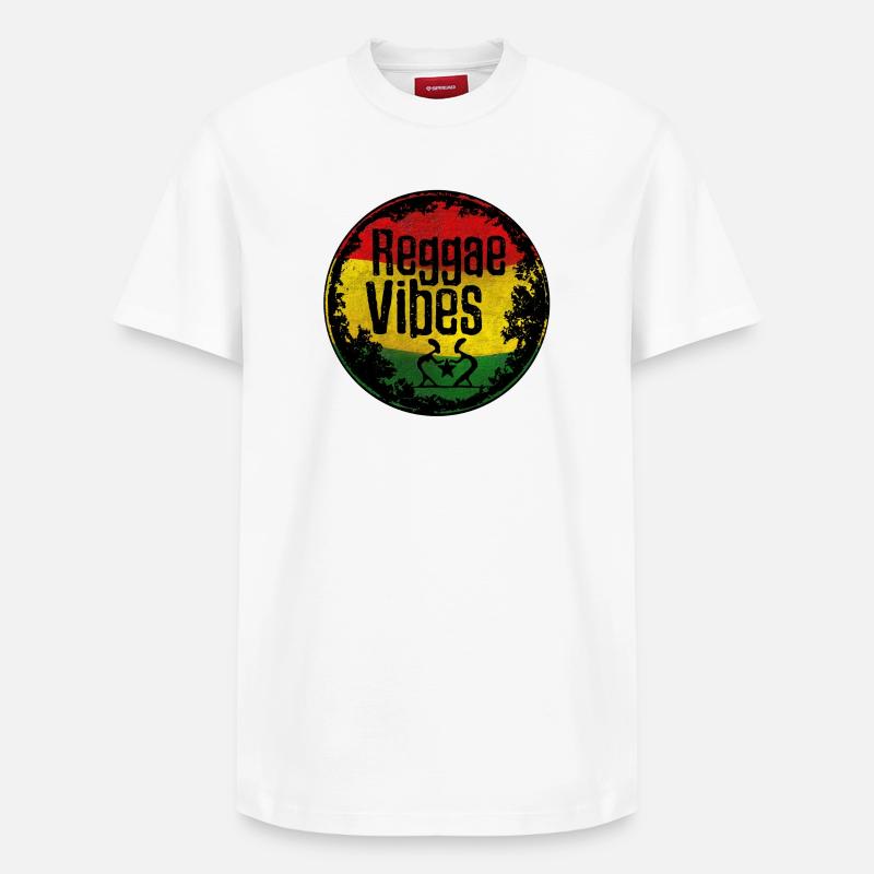 Reggae Vibes Rasta Design - Relaxed Unisex Supima Cotton T-Shirt – von SPREAD - Weiß