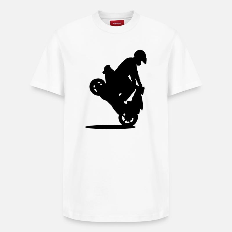 Roller Stunt - Relaxed Unisex Supima Cotton T-Shirt – von SPREAD - Weiß