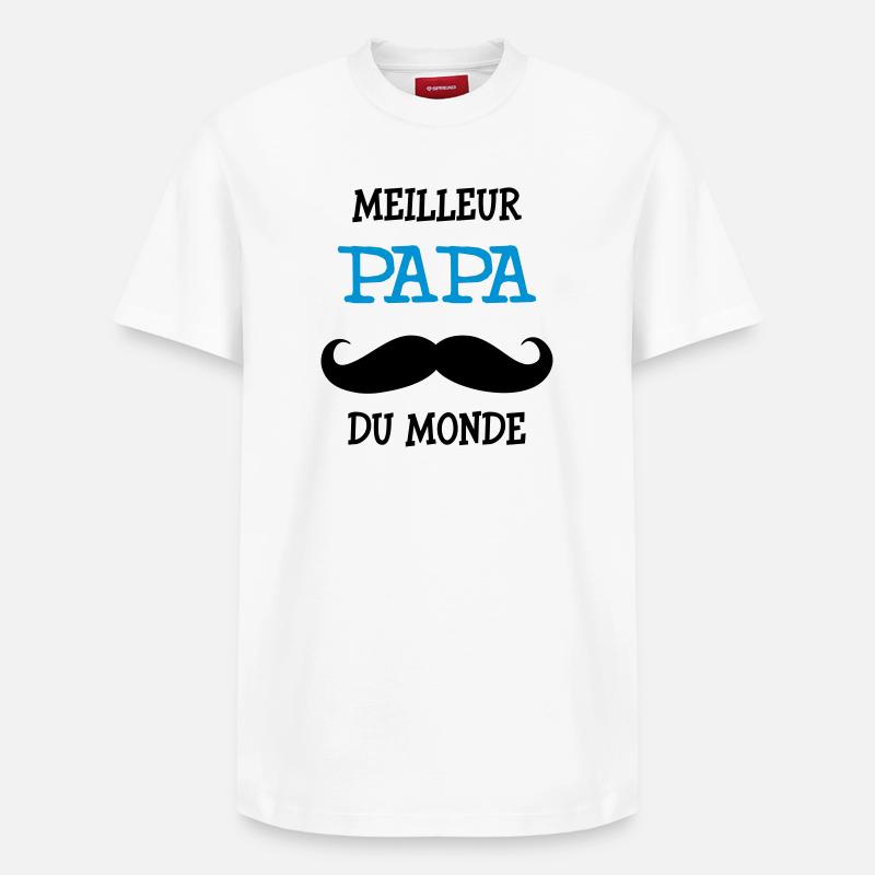 Meilleur Papa du Monde - T-shirt unisexe décontracté en coton Supima – de SPREAD - blanc