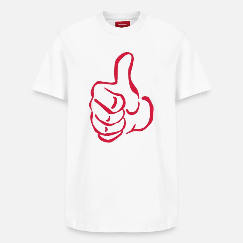 pouce poing - T-shirt unisexe décontracté en coton Supima – de SPREAD - blanc