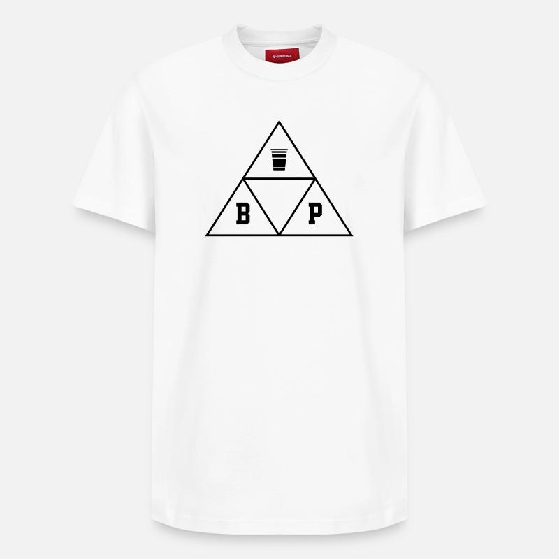 Beer Pong triangle-eck-eck - T-shirt unisexe décontracté en coton Supima – de SPREAD - blanc