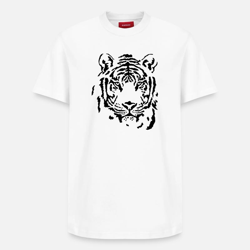 tiger - T-shirt unisexe décontracté en coton Supima – de SPREAD - blanc